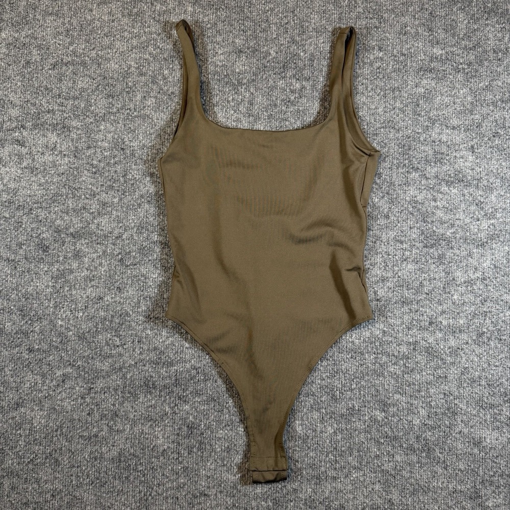 Divided H&M Basic Woman's S Olive Green Tank Body Suit